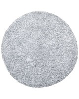 LäUfer Teppich Rund 140 Cm Grau Schwarz Meliert Getuftet Shaggy Hochflor Demre