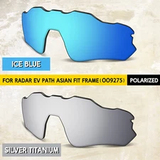 Ice Blue & Silver POLARIZED Lenses for Oakley Radar EV Path AF OO9275, 1.5MM