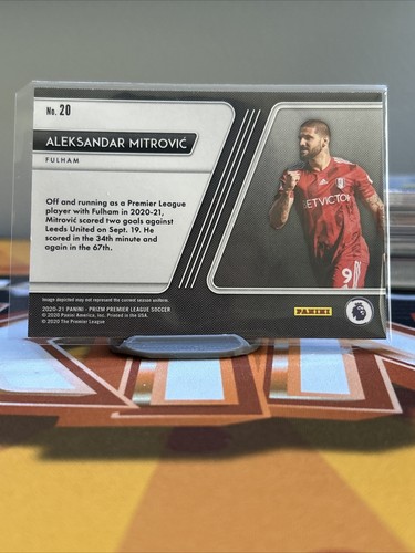 2020 Panini Prizm Premier League Scorers Club Aleksandar Mitrovic Fulham #20 - Picture 2 of 2