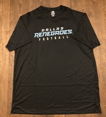 XFL Dallas Renegades XL Short Sleeve  T-Shirt EG Pro Performance Black New