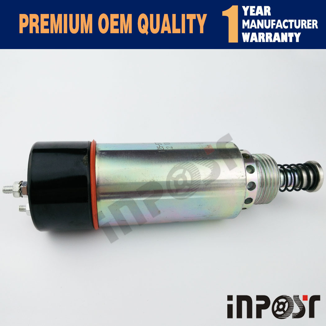 12V 1255771 Fuel Shutoff Solenoid For Caterpillar CAT 3114 3116 3126