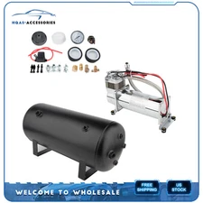 For Train Horn 5 Gal Air Tank 200 Psi Air Compressor Onboard System Kit 12V
