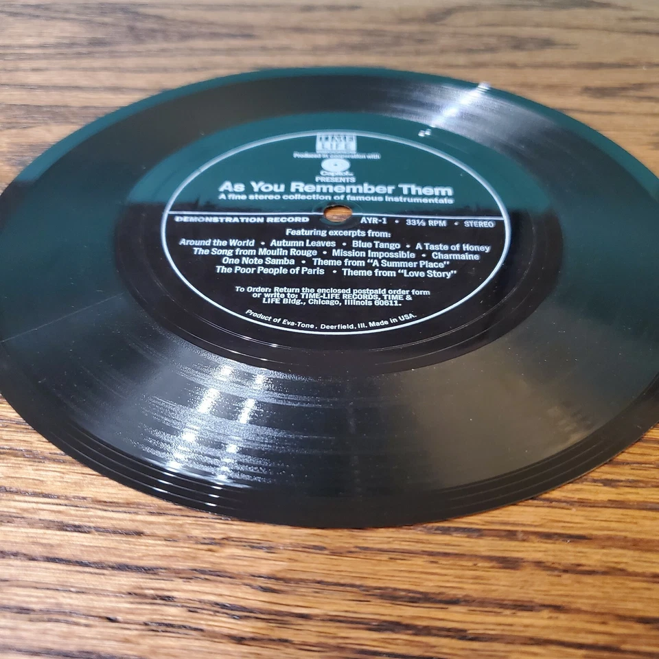 Time Life AS YOU REMEMBER THEM Flexible 7" 33 1/3 Advertising Record Bendable - Image 2 of 4