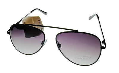 NWT Lucky Brand Callan Aviator Sunglasses Black Lucky Brand Mens Black Metal Aviator, Gradient Smoke Lens  main image 4