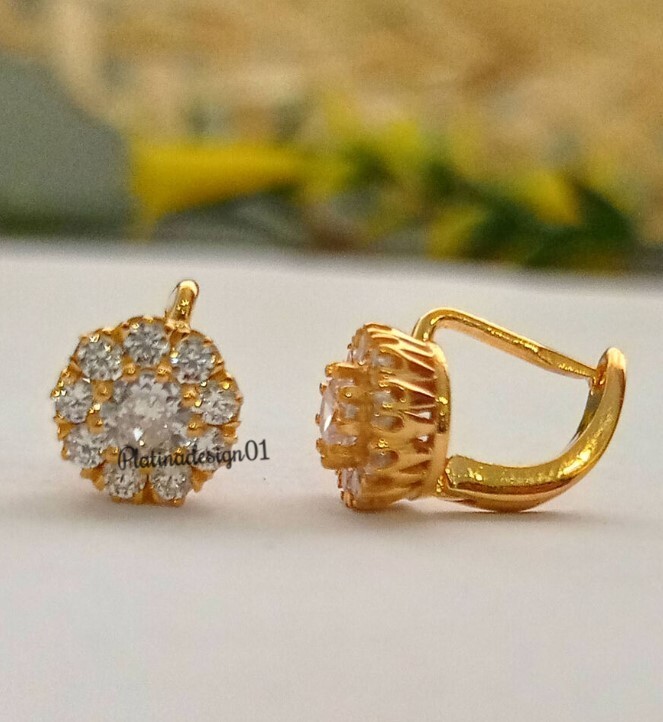 1.47ct Round Simulated Diamond Drop Elegant Huggie Earrings in 925 Silver