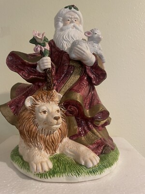 Vintage Christmas Musical Santa Around the World 1995 Ceramic Cosmos 11'' In Box