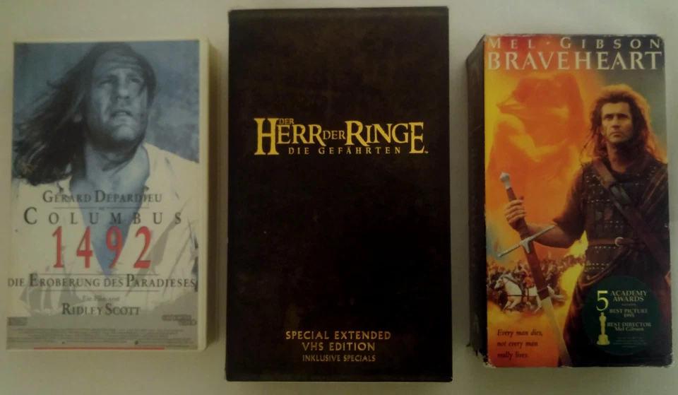 Herr der Ringe Die Gefährten, Columbus, Braveheart Mel Gibson VHS Fantasy Filme - Bild 2 von 2