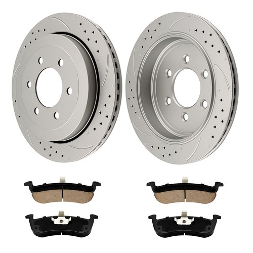 Rear Drilled Disc Brake Rotor Brake Pads For Ford Expedition 2007-2017 Navigator - Picture 2 of 12