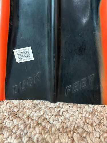Voit Duck Feet Swim Fin Single Custom Model Black Orange Size Small - Picture 2 of 7