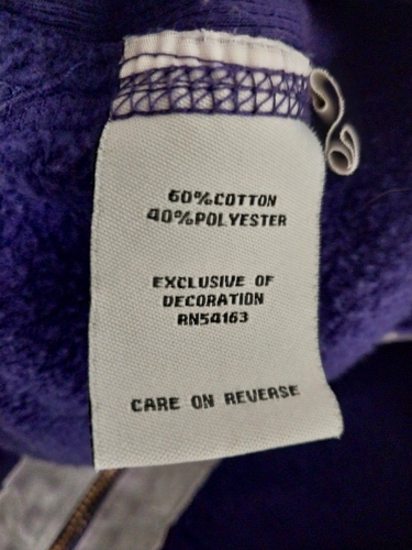 NFL Baltimore Ravens Purple Zip up Sweatshirt-Thick Size XL-Cuddly 1996-Spot - Picture 9 of 15