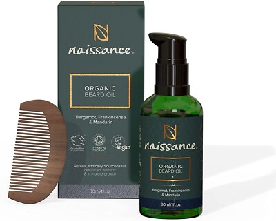 Naissance Bio Bartöl & Holzkamm Set für Männer - 30ml - Pflegeset