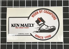 New KEN MAELY Motorcycle Flat Track Racing HOT SHOE STICKER DECAL VINTAGE AHRMA