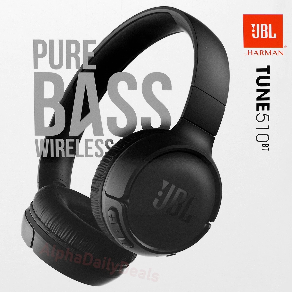 JBL Tune 510BT Black Wireless Bluetooth On-Ear Headset with Mic Extra Pure  Bass 656942314103