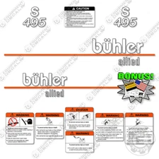 Fits Buhler Allied S495 Decal Kit Front End Loader - 7 YEAR OUTDOOR 3M VINYL!