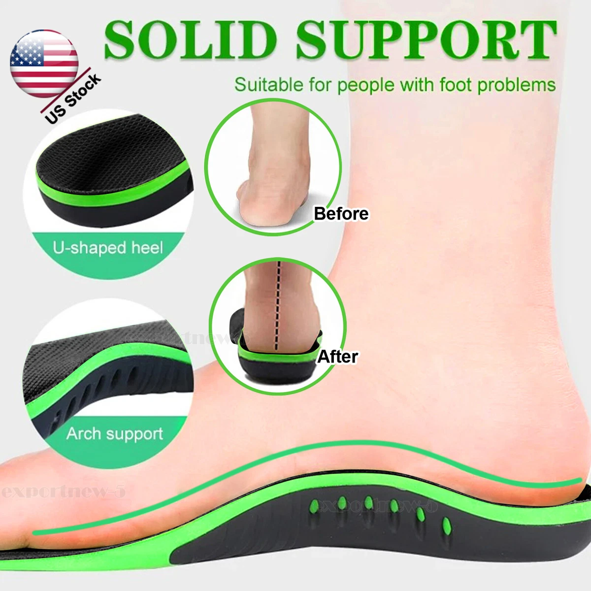 Orthotic Shoe Arch Support Inserts For Boots Insoles Plantar