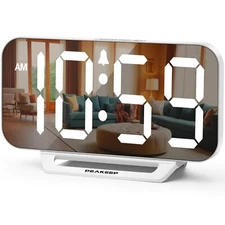 Peakeep Small Digital Alarm Clock for Desk Plug in Electric Large Numbers Clo...