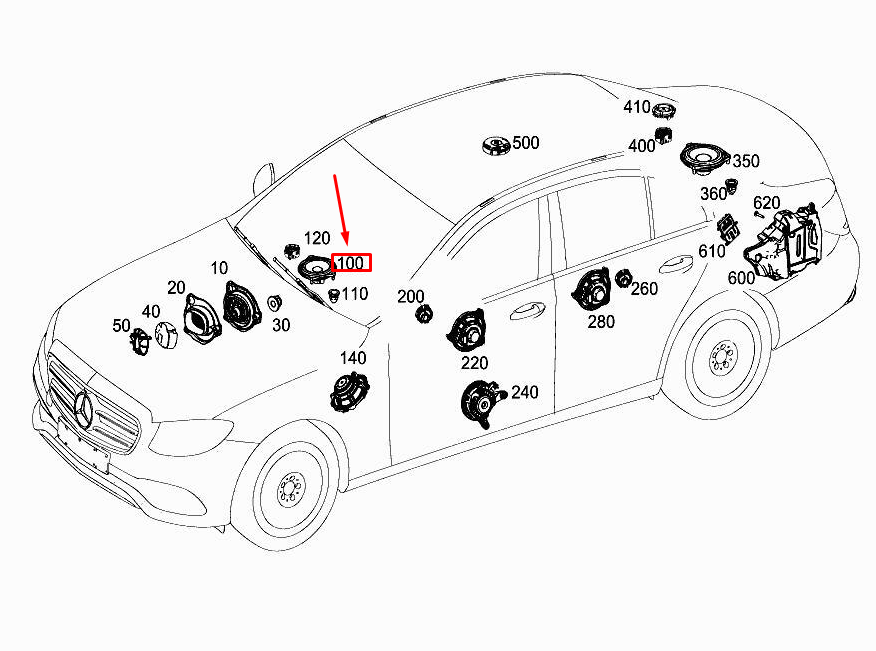 Neu MERCEDES-BENZ E W213 Instrumententafel-Mittellautsprecher A2138201202