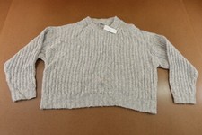 American Eagle Womens Size Large Gray Chunky Knit Crew Neck Pullover Sweater NWT