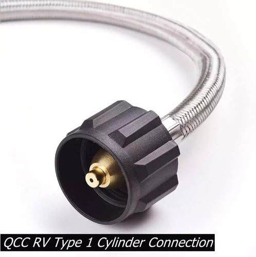 2er-Pack 15"" Wohnmobil Propan geflochtener Schlauch Zopf Stecker 1/4"" NPT/QCC1 für Propantank USA - Bild 14 von 15