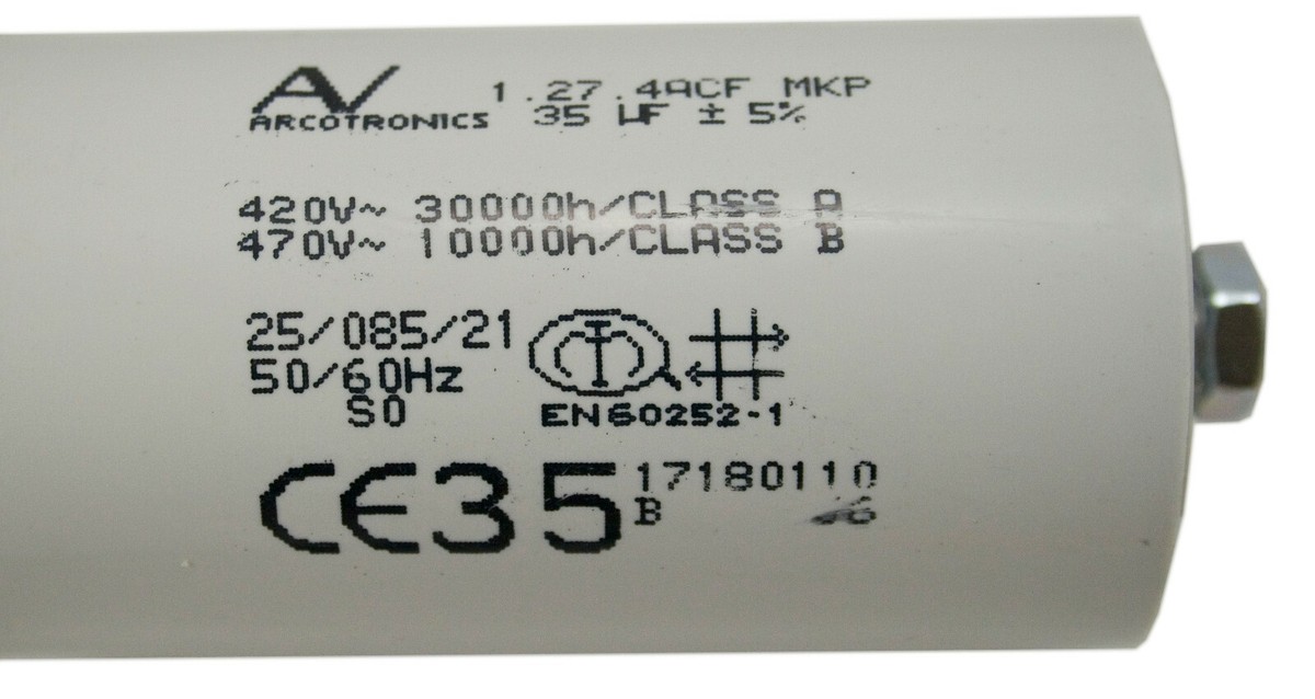 Arcotronics EN60252-1 (1.27.4ACF MKP 35uF +- 5%) Motor Start Arcotronics EN60252-1 (1.27.4ACF MKP 35uF +- 5%) Motor Start