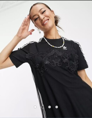 Women's T Shirt adidas Lace T Shirt Black