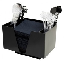 Black Bar Caddy, 3 Part Bar Organiser,Cocktail Accessories,Storage Unit,Bar Tidy