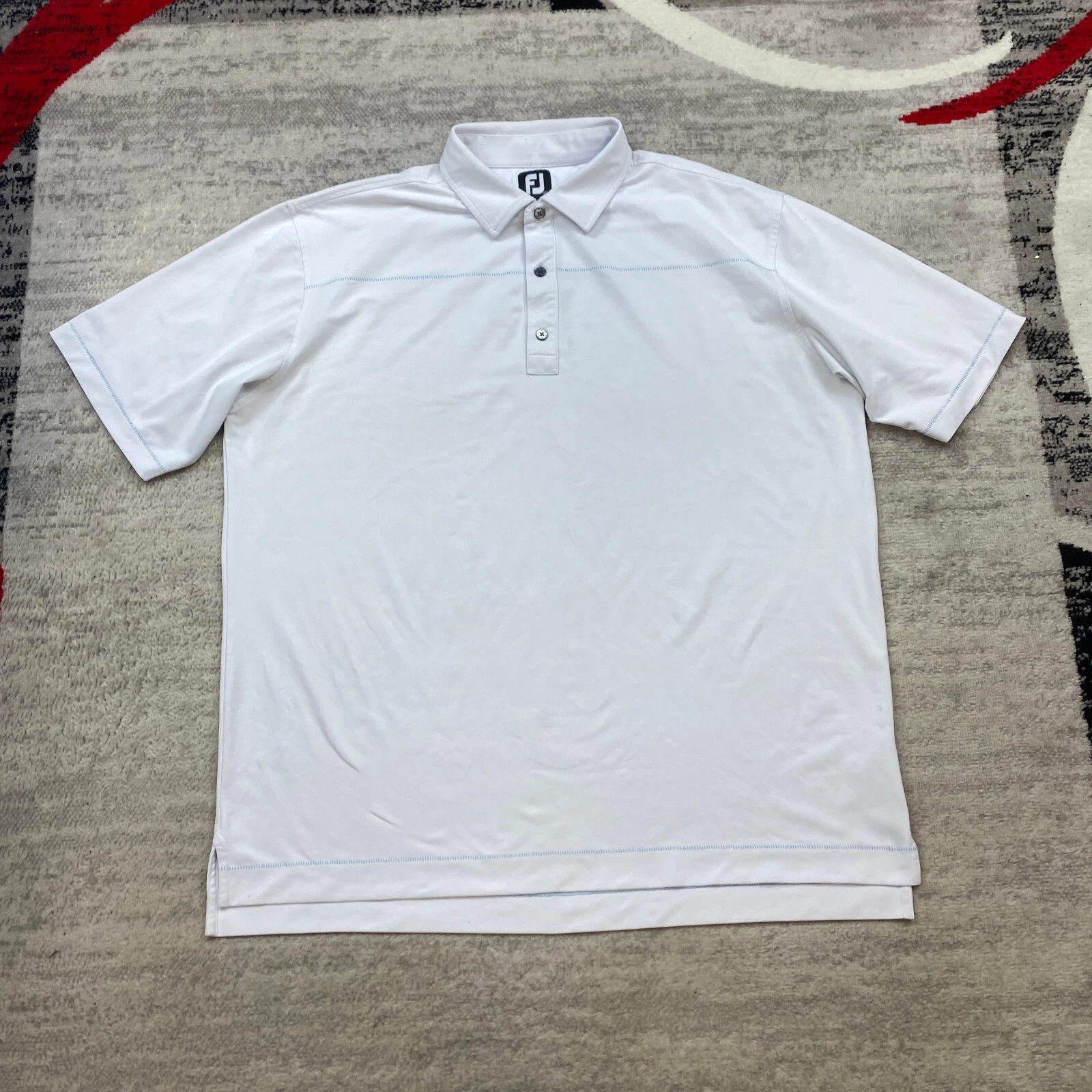 FootJoy Polo Shirt 2XL XXL White Athletic Performance Outdoors Golfer Preppy Men
