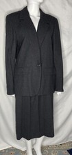 VTG Pendleton Suit Set Womens 12 Gray Blazer Skirt 100 Wool Lined Classic
