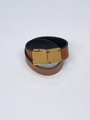 CELINE 真鍮バレットチェーン ブラウンレザーベルト s-l400.jpg