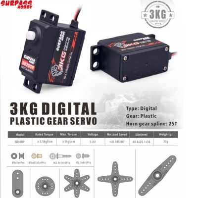 Surpass Hobby S0300P Kunststoffgetriebe 3KG Digital Servo für 1/12 1/14 RC Modell (UK)