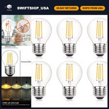 4W LED Edison Bulbs, 2700K Warm White, Non-Dimmable, 40W Equivalent, 6-Pack for