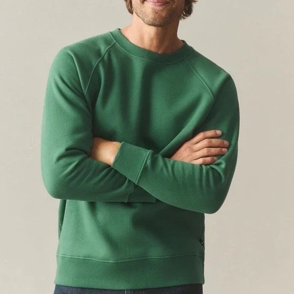 American Giant Midweight Crew Sweatshirt Mens Small Hunter Green Relaxed Fit