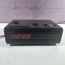 Vintage Sony Dream Machine Model ICF-C2W Digital FM/AM Alarm Clock Radio - Gray