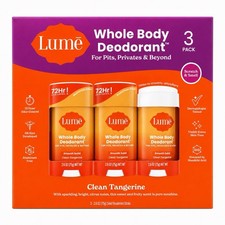 Lum Whole Body Deodorant Clean Tangerine 3-Pack 72-Hour Odor Control