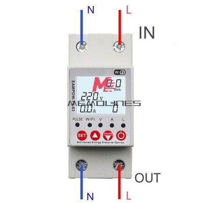 63A LCD Digital Display Adjustable Over Under Voltage   Protector Relay #zc
