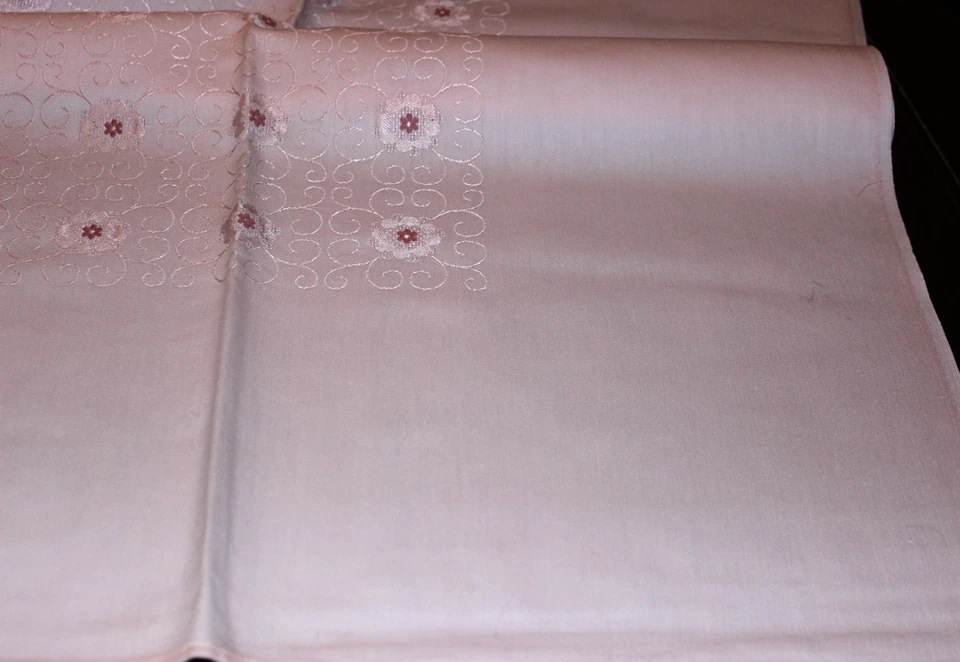 Tafeldecke 1,55x1,30 Baumwolle Blüten rosa Damast Proflax Fleck versiegelt HB210 - Bild 4 von 4