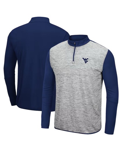Mens West Virginia Mountaineers Colosseum Prospect 1/4 Zip Pullover Large New
