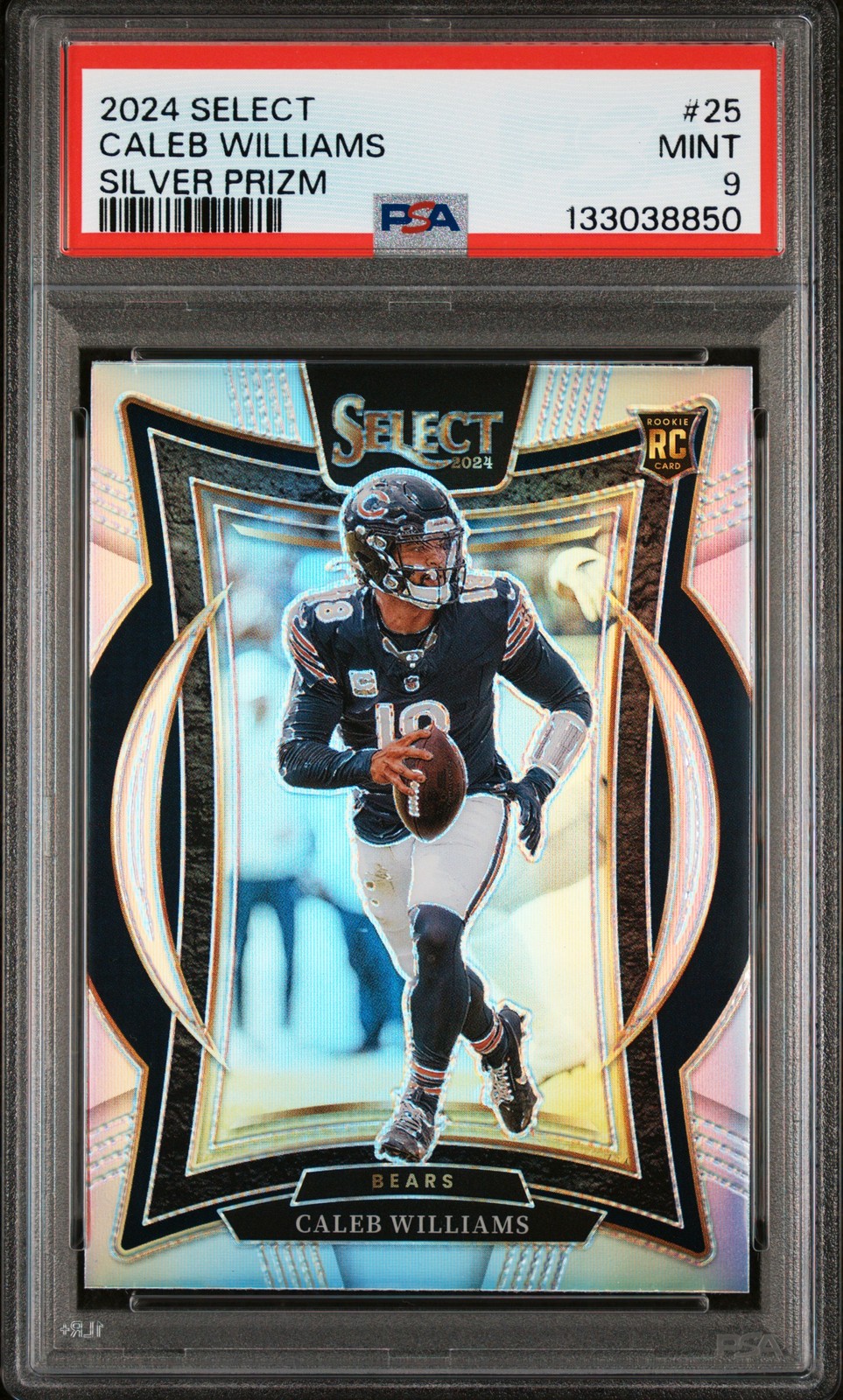 Caleb Williams 2024 Panini Select #25 Silver Prizm Rookie PSA 9 Mint Bears RC