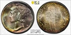 1944-S 10C PCGS MS68 Rainbow Toned Mercury Dime 52704863