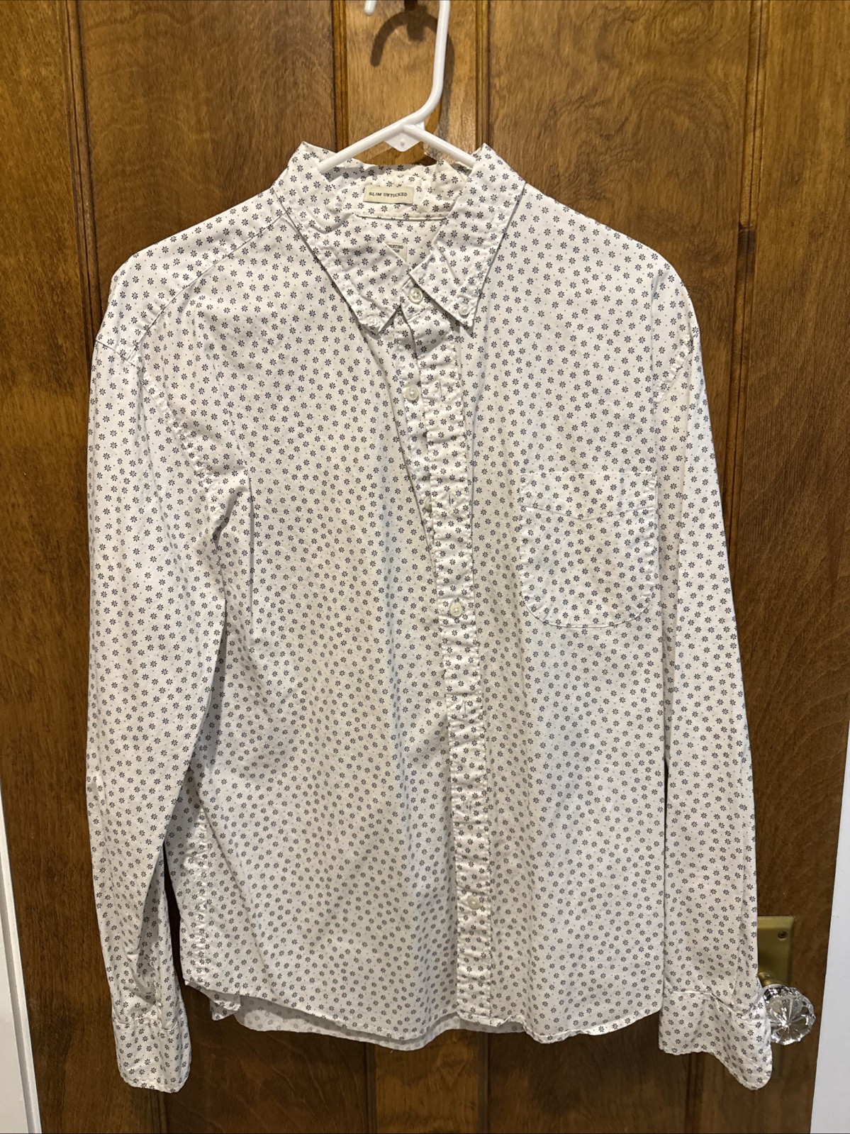 J.CREW Classic Flower Pattern Button-Down White XL - image 1