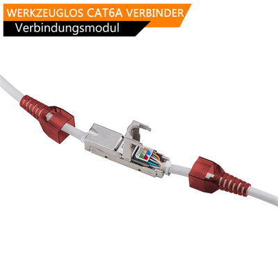 Werkzeuglos CAT 6A Netzwerk SLIM Verbinder Kupplung LSA RJ-45 CAT7 Verlegekabel