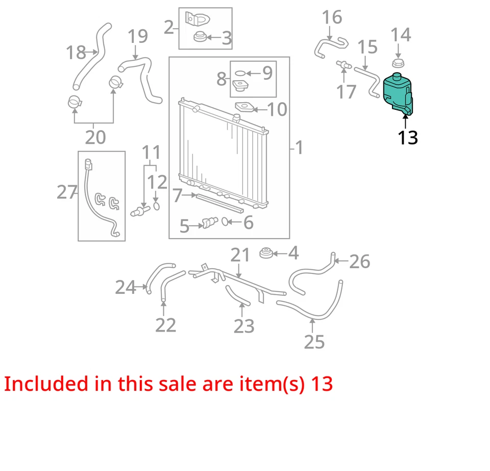 Garrafa de transbordamento de líquido de arrefecimento Honda Pilot 2014 fabricante de equipamento original 131K milhas - LKQ409914988 - Imagem 4 de 4