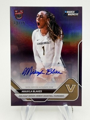2025-26 Bowman U March Madness MIKAYLA BLAKES Purple Foil Auto /75 #4-A