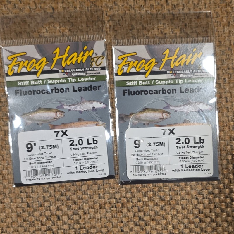 Frog Hair FC Fluorocarbon Leader 7X 9 ft 2.0 lb Knotless Tapered Loop