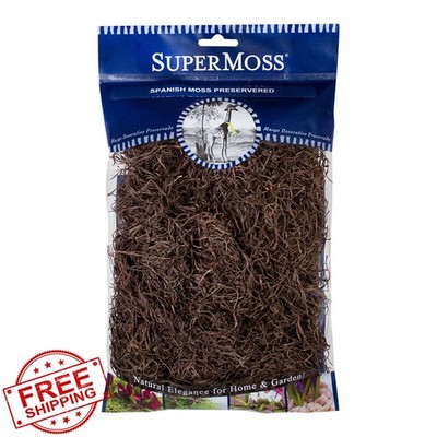 SuperMoss Spanish Moss 120 cu in Coffee Preserved Craft Fairy Garden Decor