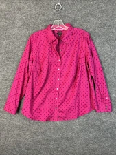 Talbots Womens Wrinkle Resistant Button Up Shirt Size 18W Petite Preppy Office