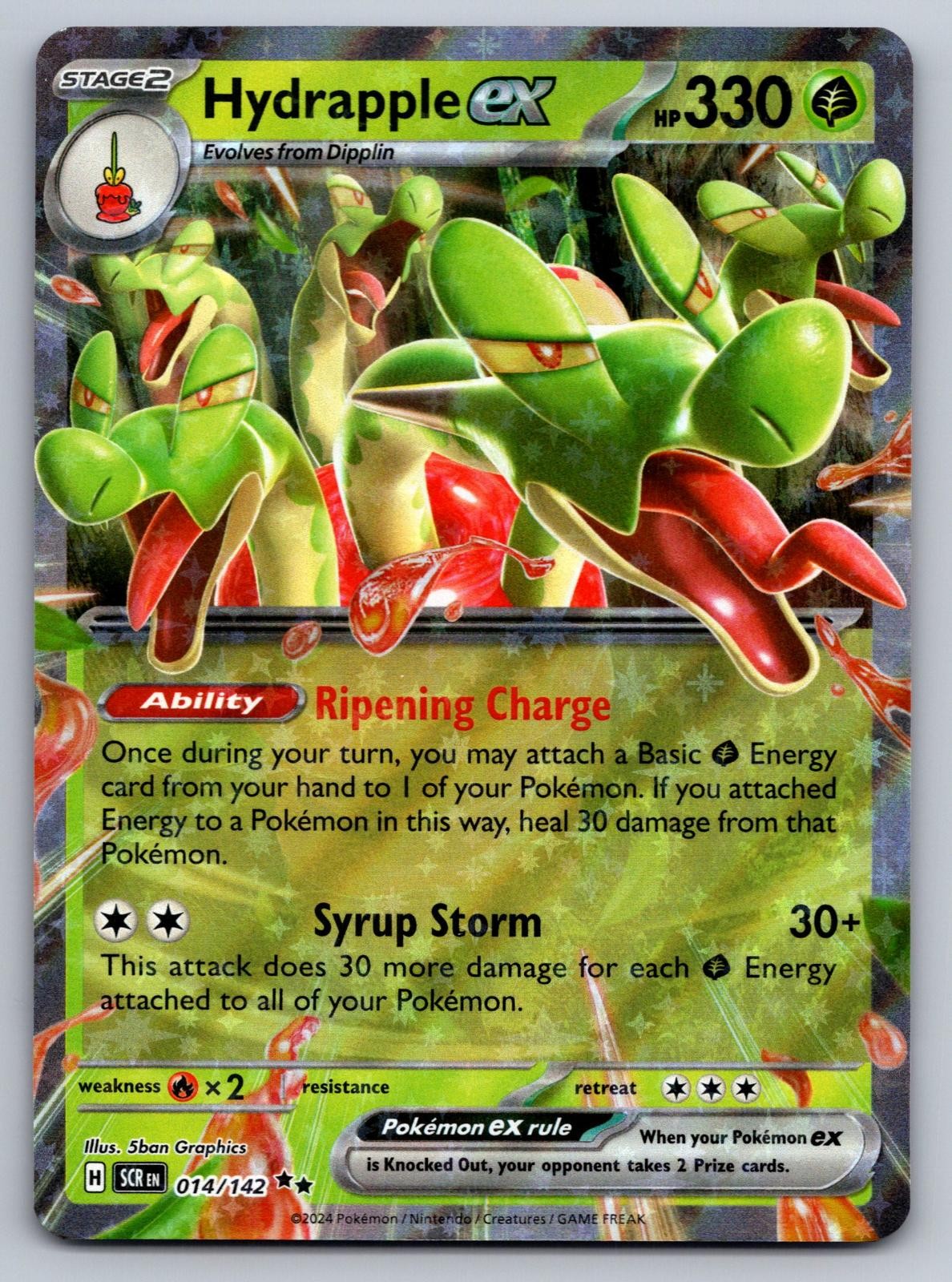 Hydrapple ex 14/142 Double Rare Stellar Crown Pokemon Holo Near Mint
