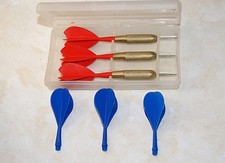 Set of vintage "heavy" (34gms) Kwiz darts No. 318 with new replacement flights