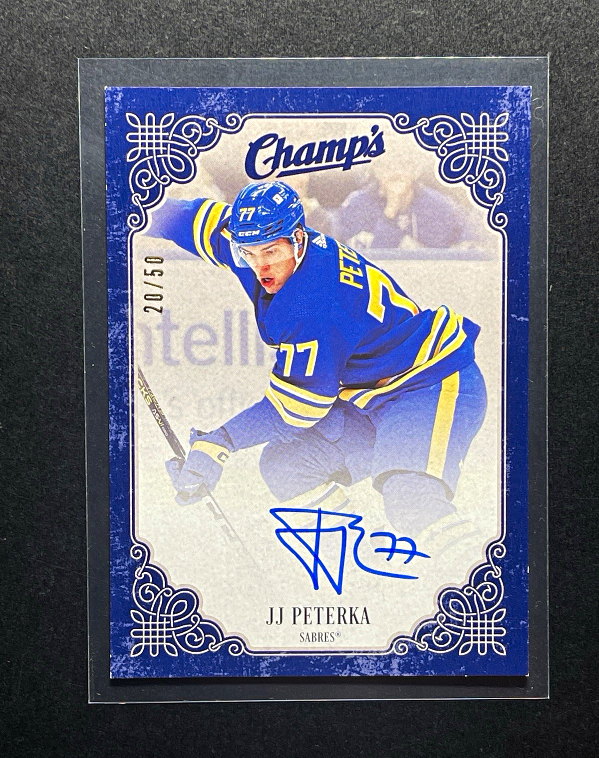 2023-24 Upper Deck Clear Cut Champs JJ Peterka Auto Clear Cut /50 C-JP Sabres