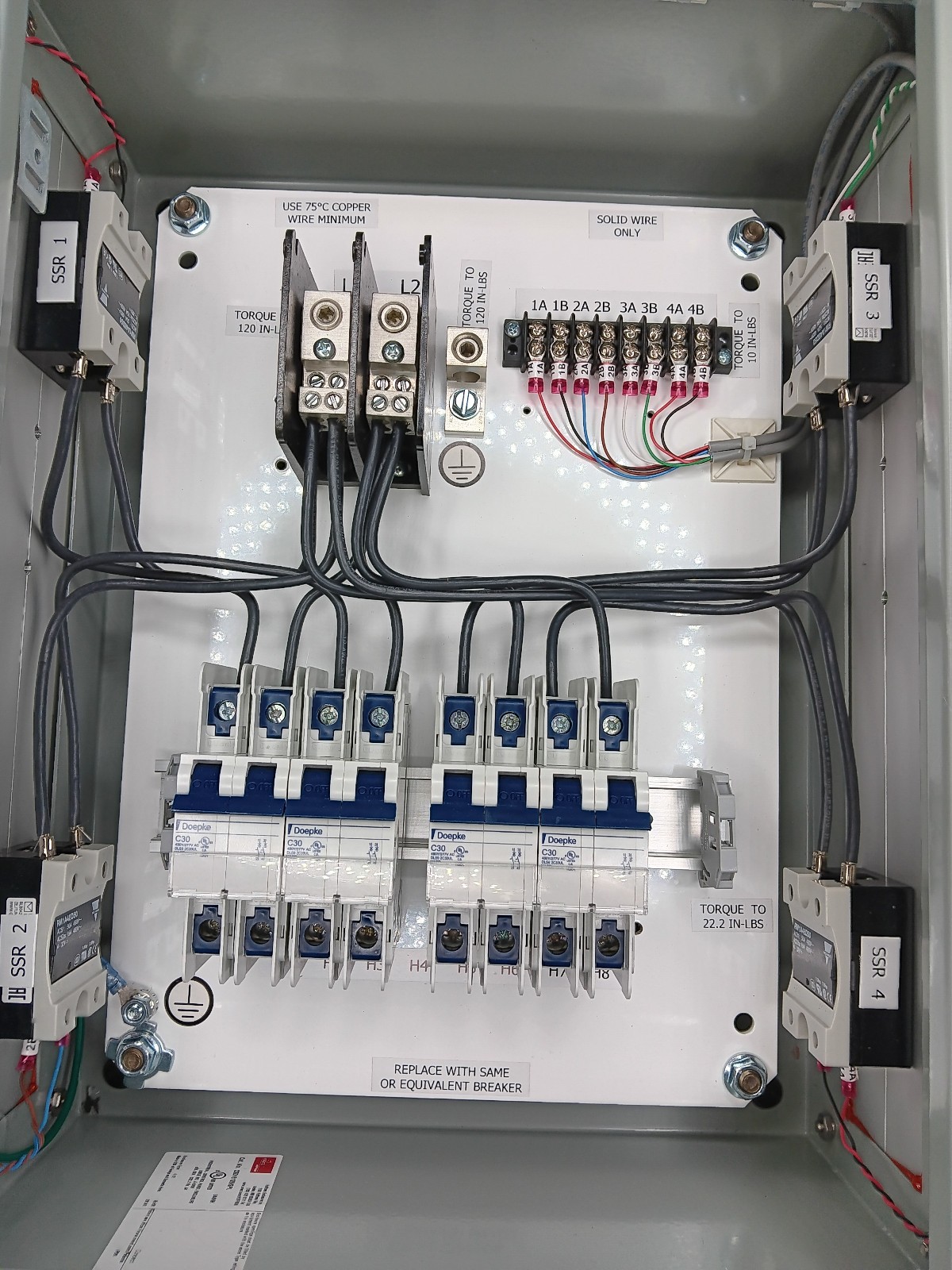 Infratech Surface Mounted Solid State Relay Panel 4 Relay, Part No. 30-4054